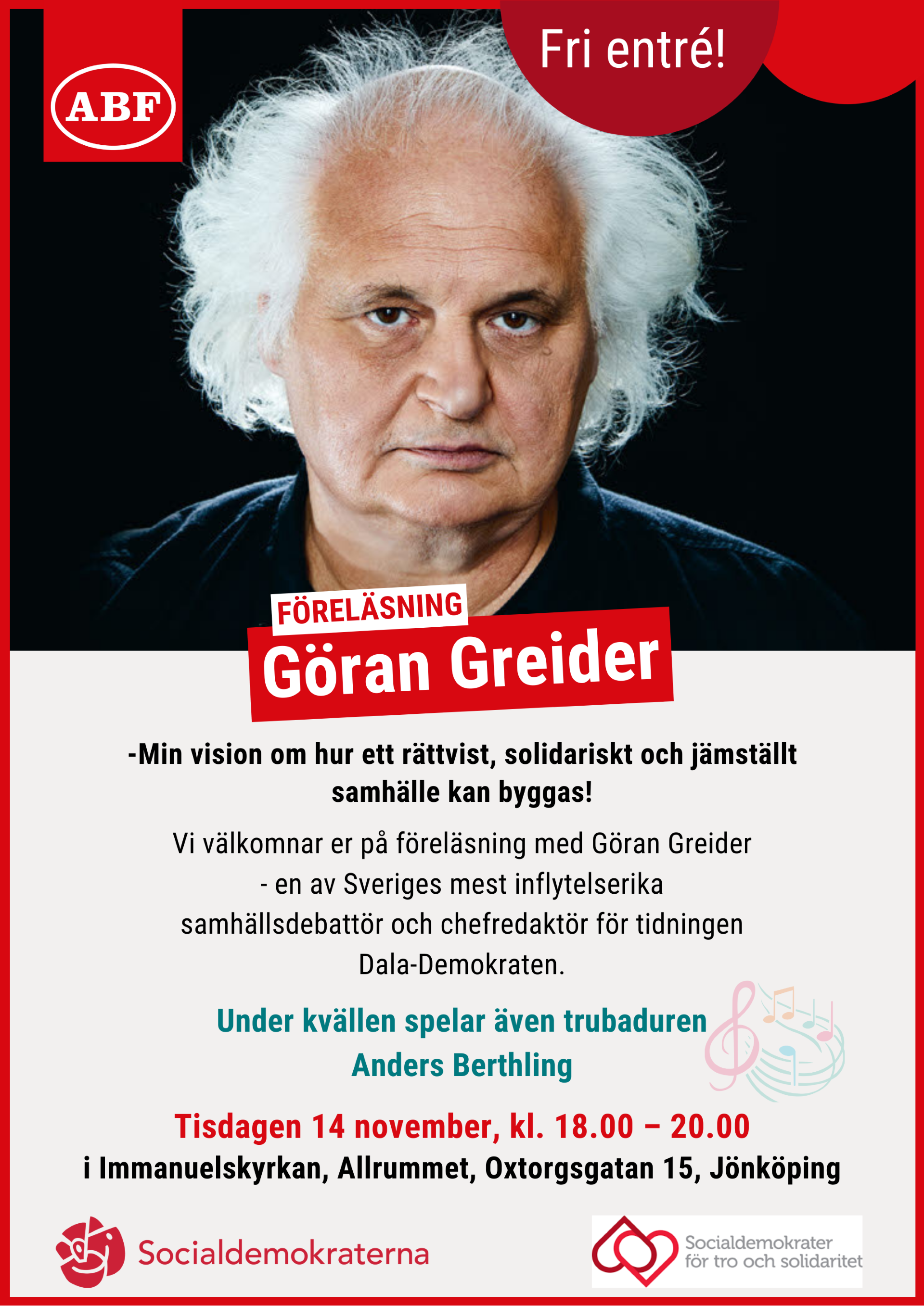 Föreläsning med Göran Greider